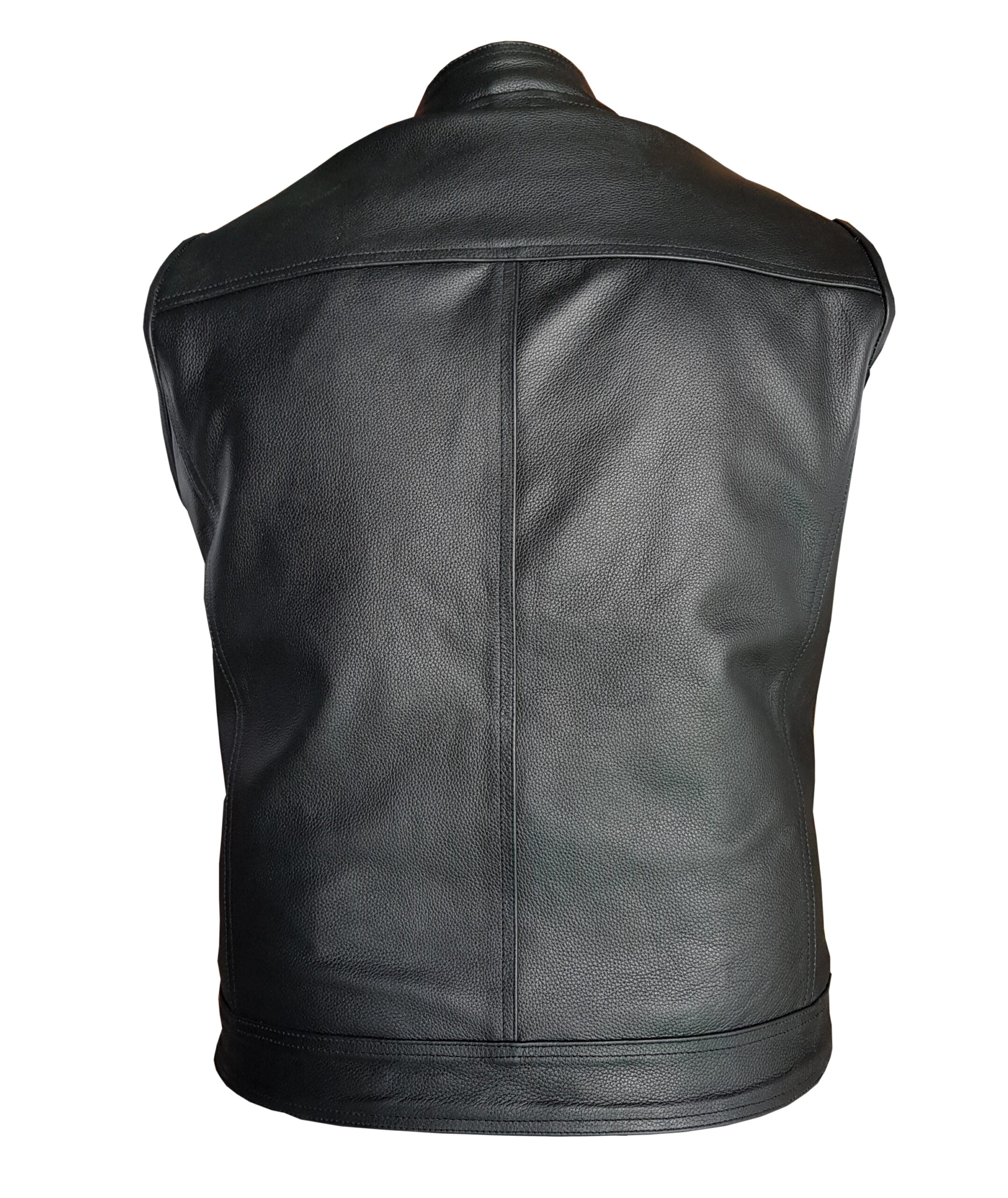 Mens Bikers Vest Genuine Cow Leather Black Waistcoat Jacket - B1