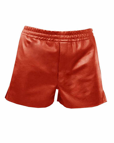 Red Sheep Leather Boxer Shorts - SHORTS3 - RED