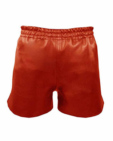 Red Sheep Leather Boxer Shorts - SHORTS3 - RED
