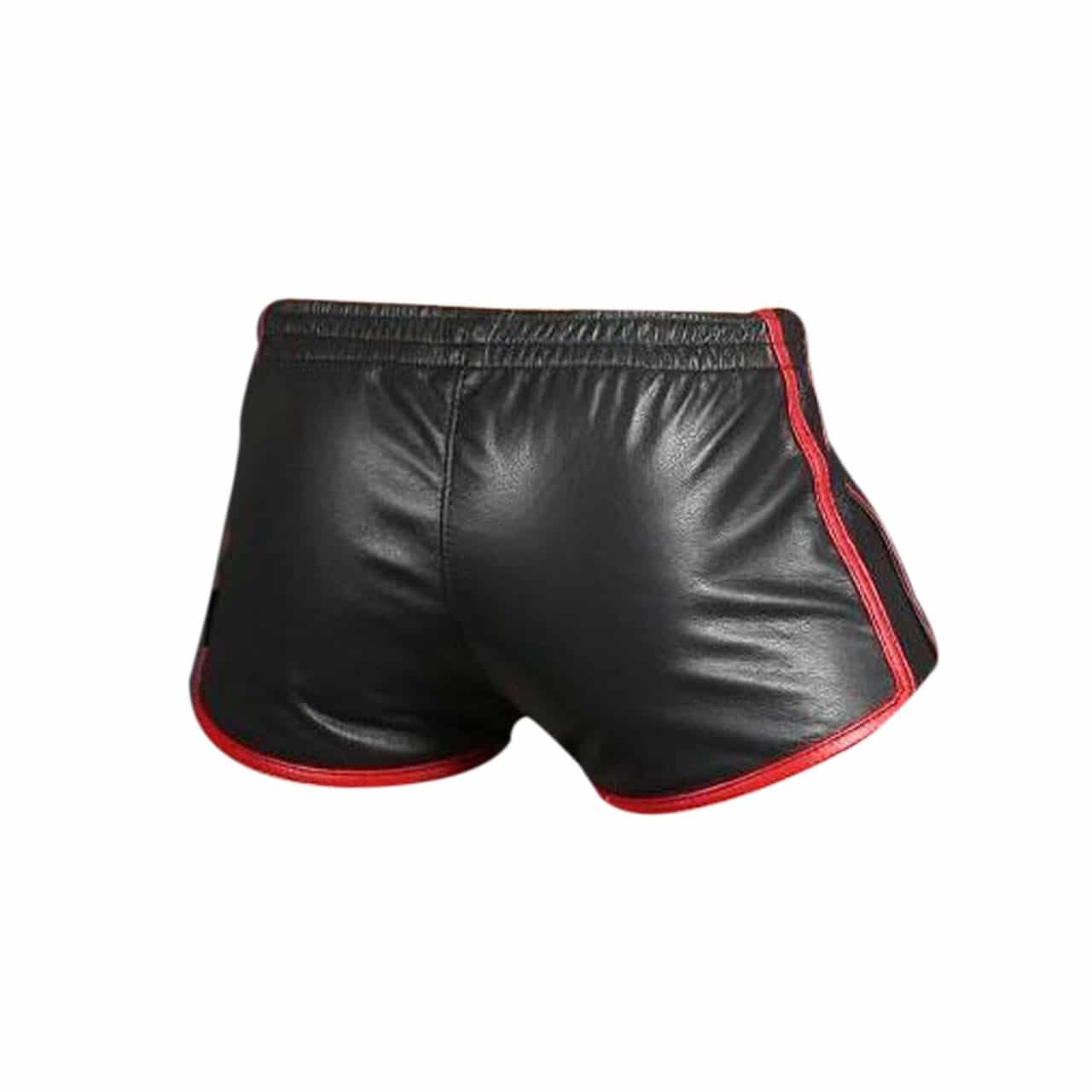 Mens Gym Boxer Sports Shorts Black Soft Sheep Lamb Leather - SHORTS6