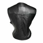 Ladies Black Leather Vest V-Shaped Neck Waistcoat - W8