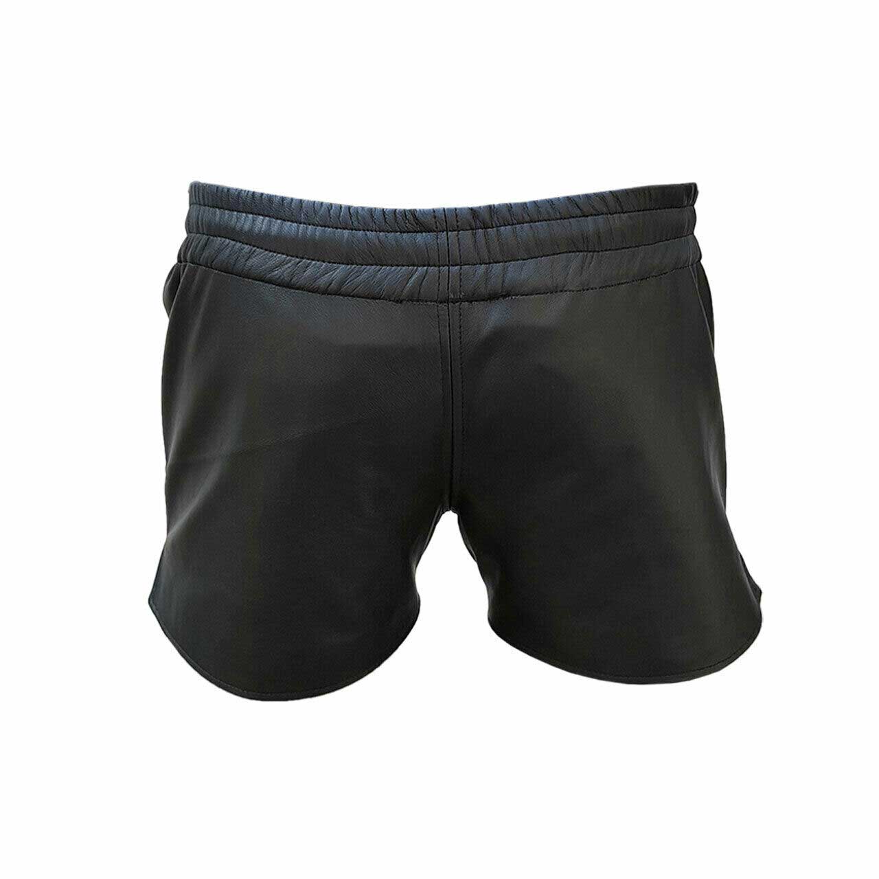 Mens Boxer Shorts Soft Black Sheep Lambs Leather Underwear - (SHORTS3-BLK)