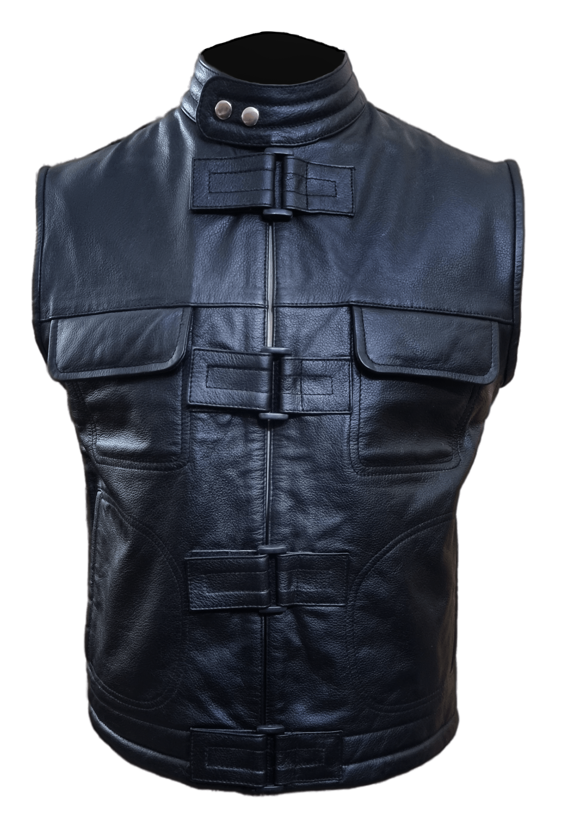 Mens Classic Motorbike SOA Vest Real Leather Versatile Biker Waistcoat JT31