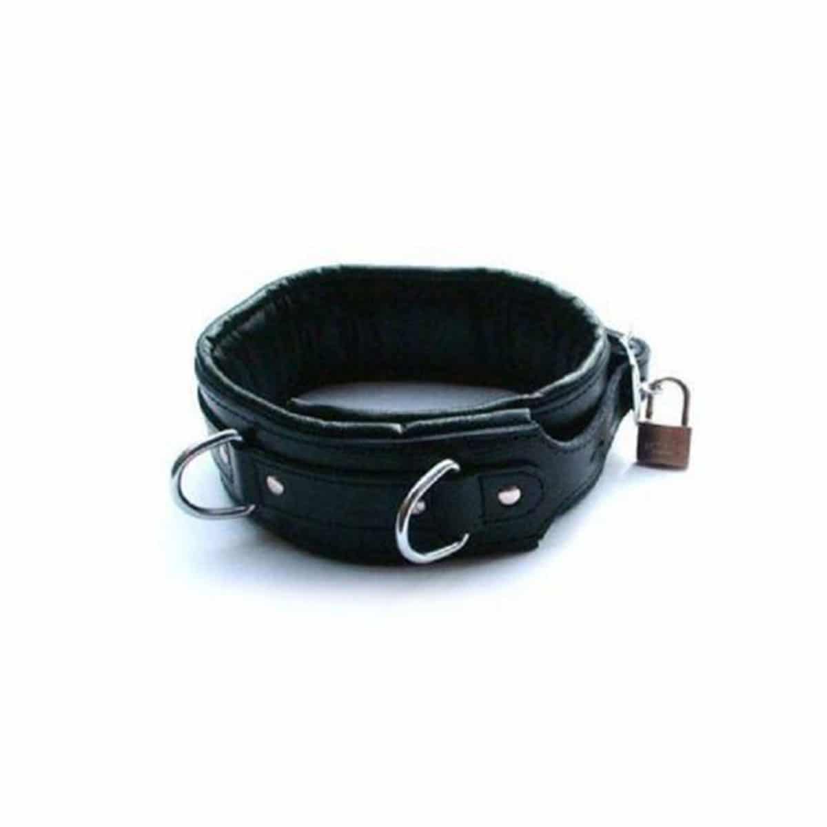 Leather Heavy Duty Bondage Neck Collar Puppy/Pet play - NECK-REST-BLK
