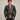 Mens Real Sheep Leather Moto Jacket Black Asymmetrical Zip Padded Shoulders