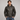 Mens Real Leather Hoodie Bomber Jacket Distressed Charcoal Black Drawstring
