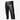 Black leather pants with quilted design on a white background