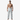 Men's White Leather Bondage Jeans with Rear Zip & Strips