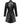 Ladies Black Leather Steampunk Style Trench Coat - T9 - BLK - 