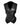 Ladies Black Leather Vest V-Shaped Neck Waistcoat - W8-BLK - 