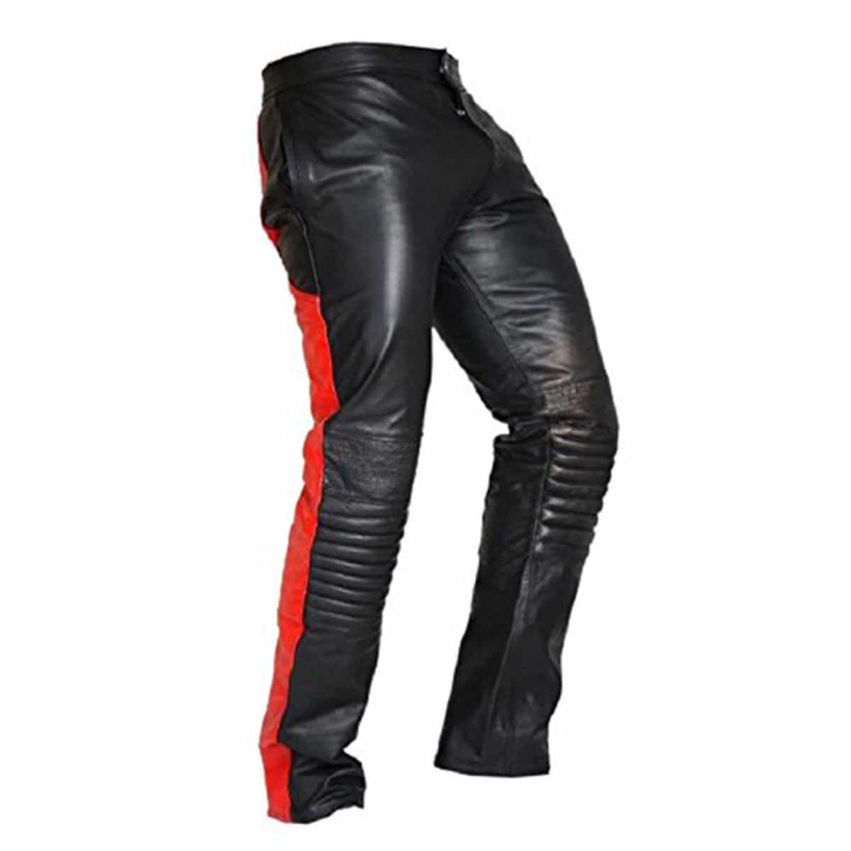 MENS BLACK LEATHER MOTORCYCLE BIKERS PANTS JEANS TROUSERS - JEANS4