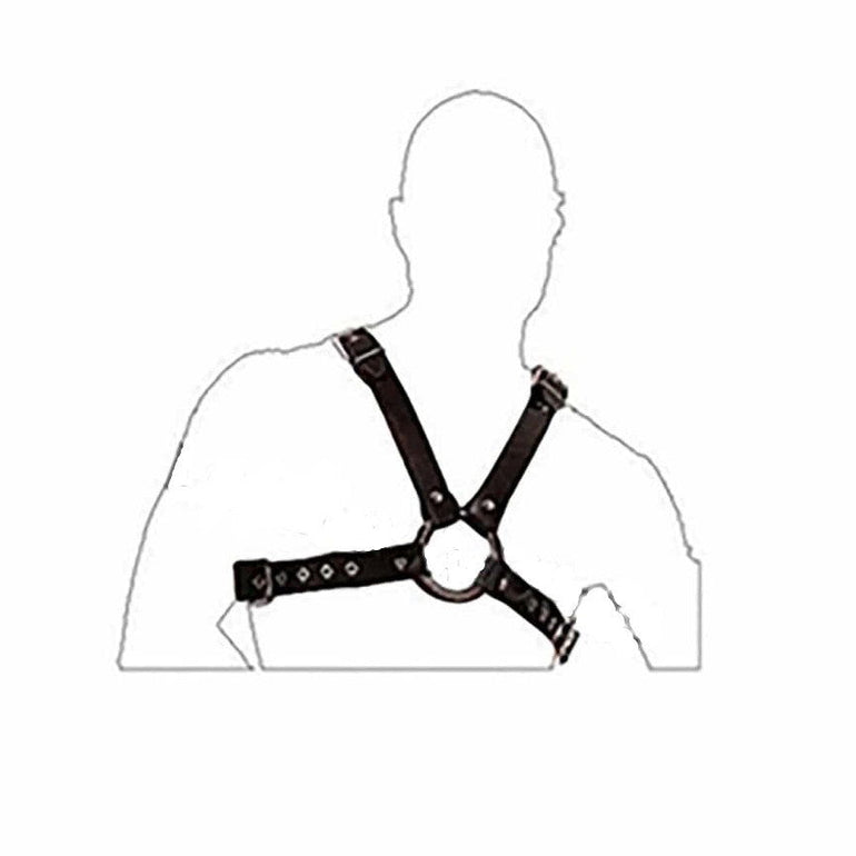 Mens Black Leather Chest Harness – Adjustable Bondage Body Harness for Halloween,Clubwear, LARP & Cosplay - H10