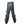 Mens Black Leather Locking Bondage Chastity Jeans Pant With Rear Zip - CJ - 