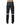 Mens Black with White Stripes Leather Bikers Pants Jeans - JEANS1 - 