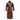 Mens Brown Leather Crocodile Print Goth Matrix Steampunk Gothic Trench Coat T5-CROC - 