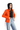 Womens Biker Hooded Sheep Leather Orange Jacket Quality Designer Jacket - ELF15 - 