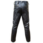 MENS BLACK SHEEP LEATHER QUILTED DESIGN PANTMOTORCYCLE BIKERS JEANS - J9