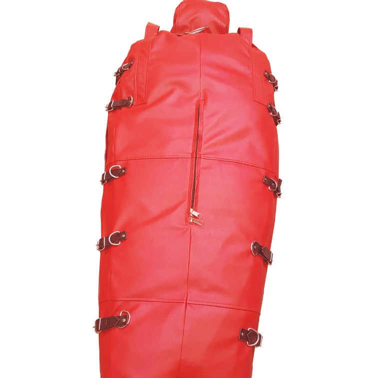 Bondage Sleep Sack with Hood Superior Quality Red Leather SACK-1