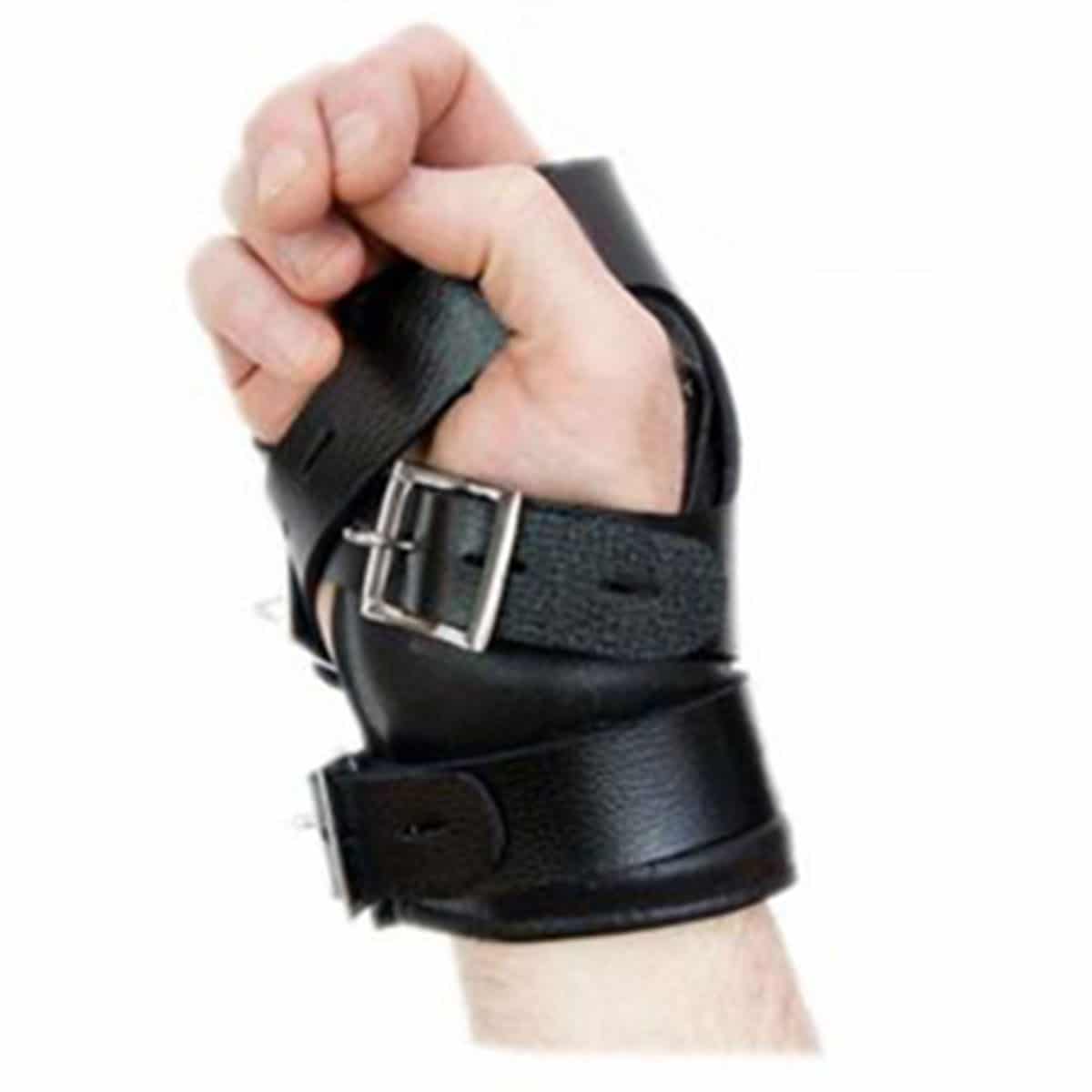 Leather Suspension Hand Wrist Cuffs with Locking Buckles - CUFF3